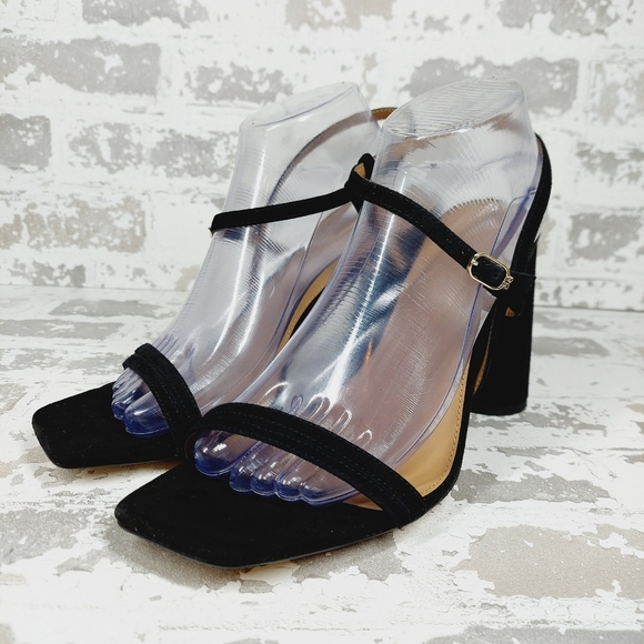 New Sam Edelman Kit Square Toe Slingback Cylindrical Block Heel Sandals X41 - Picture 2 of 12